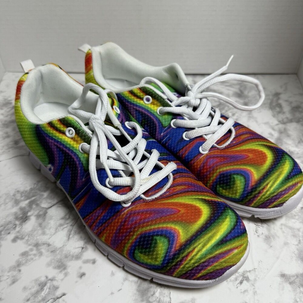 ForU Designs Breathable Lightweight Walking shoes Sneakers Sz 11 Rainbow Colors - Picture 3 of 7